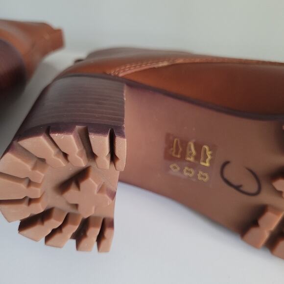 Madewell The Alyce Zip-Front Lugsole Boot in Dried Maple Caramel Brown -Size 7.5 - Picture 11 of 15